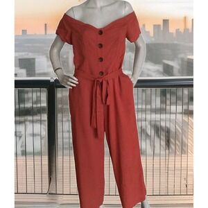 MONTEAU Rust Womens  Jumpsuit Size Large